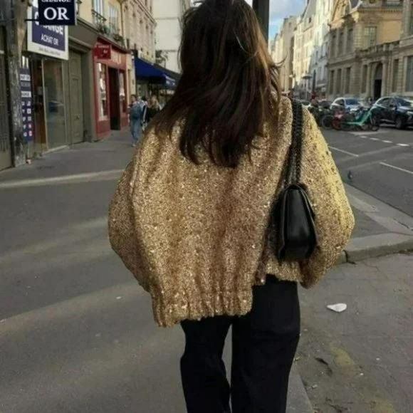 ZARA SEQUIN JACKET ZW COLLECTION - Picture 4 of 6